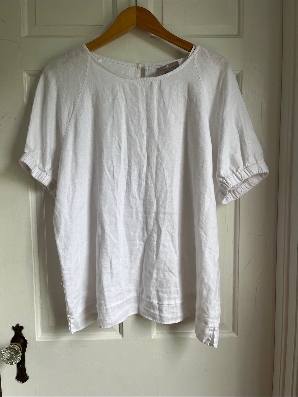 Paul Costelloe white linen short sleeve top